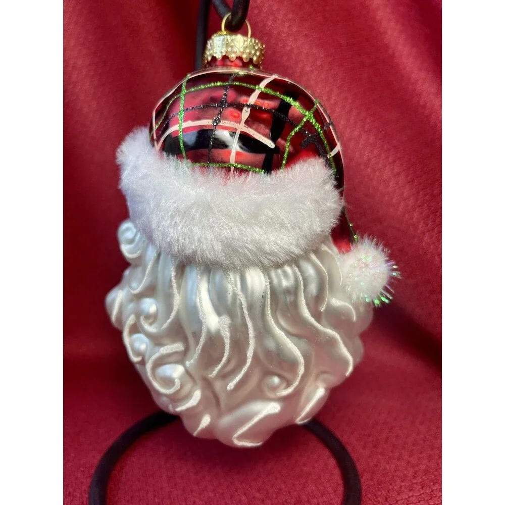 NWT Blown Glass 7.5 In. SANTA  Christmas Ornament NEW